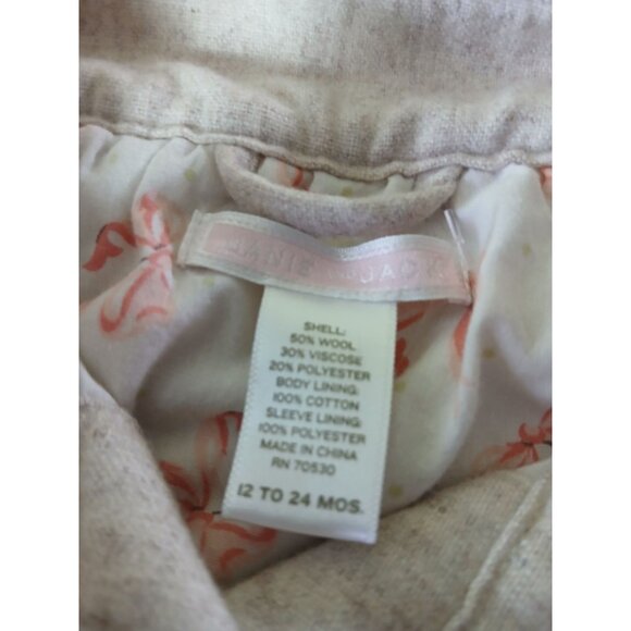 Janie and Jack Wool Blend  Lined Jacket Ruffle Hem 12 24 Mo Wool Viscose Blend - Picture 12 of 12